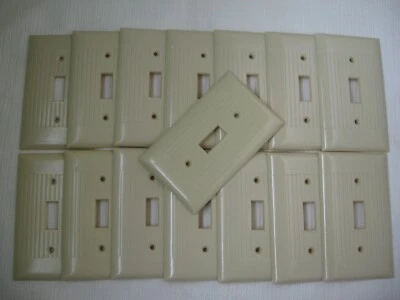 Placa de pared cubierta interruptor luz baquelita marfil acanalado marca SIERRA (1) UNO Foto 1 de 4