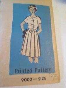Vintage 1950's Dress Sewing Pattern from Mail Order, Size 18-1/2, Uncut, 9002 - Picture 1 of 2