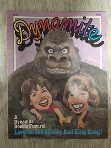 Dynamite Magazine #28 Laverne and Shirley, Iron Patch  King Kong Poster! 1976 - Picture 1 of 5