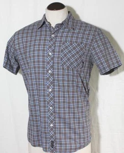 New Ambiguous Men's Short Sleeved Shirt Checked Size Medium - Picture 1 of 2