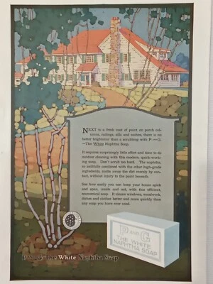 Jabón Proctor And Gamble 1919 Publicidad impresa P and G Blanco Napatha a todo color Foto 1 de 2