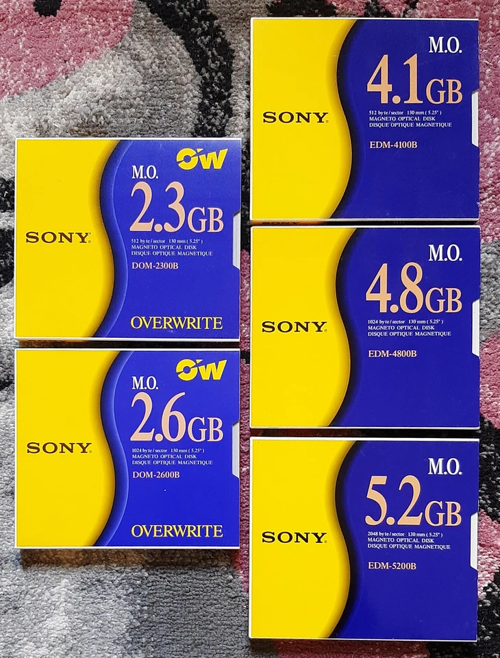 SONY EDM-4100B 4800B 5200B Rewritable MO Magneto Optical Disk - Bild 1 von 1
