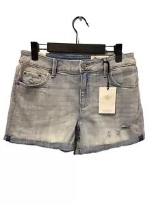 NEW Cosmic Blue Love Denim Shorts Womens 29" Stretch Stitch Fix Travel Vacation - Picture 1 of 7