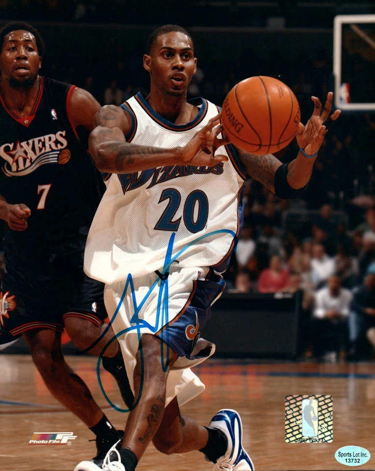 Foto autógrafa firmada a mano de Larry Hughes Washington Wizards 8x10 holograma de la NBA Foto 1 de 1