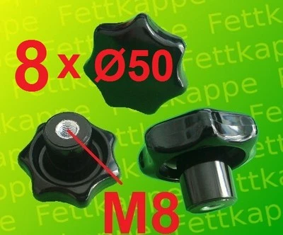 8 x Sterngriffmutter M8 - Griff Ø 50mm - Sternmutter Feststellmutter Sterngriff - Bild 1 von 3