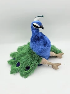 Peluche pupazzo pavone Folkmanis uccellino piume blu realistico animale apprendimento giocattolo - Foto 1 di 10