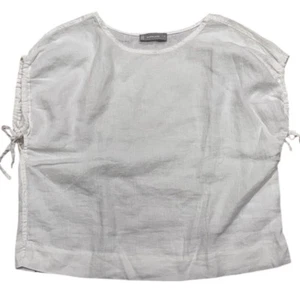 Everlane The Drawstring Tunic Top Womens Small White 100% Linen Casual Summer - Picture 1 of 7