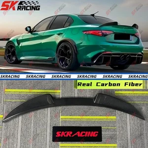 Real Carbon Fiber Fits For Alfa Romeo Giulia 2017- 2024 Rear Trunk Spoiler Wing - Bild 1 von 19
