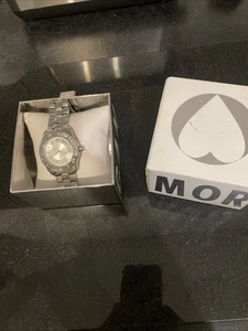 New Ladies Morgan Watch In Silver Gemmed Bezel Excellent Condition New Battery - Picture 1 of 9