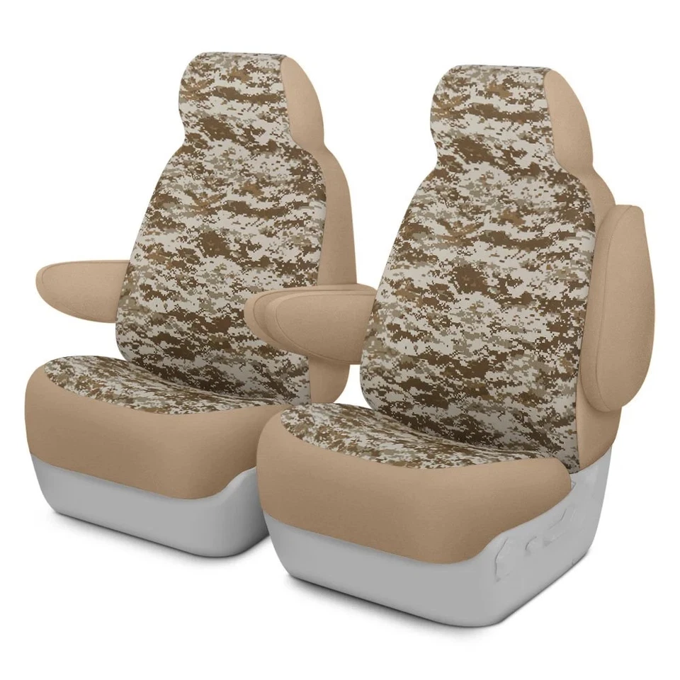 For GMC G15 78 Dash Designs Camo 1st Row Digital Tan Custom Seat Covers — 第 1/4 张图片