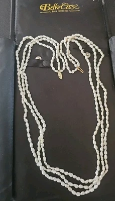 Vintage Three Strand Rice Pearl 14k.Yellow Gold Closure Necklace - Image 1 of 4