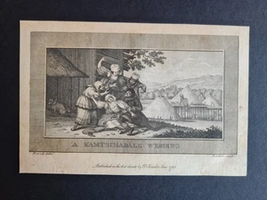 Impresión antigua de 1789 - Una boda Kamtschadle - Bewick / Barlow - Kamchatka - Rusia - Imagen 1 de 2