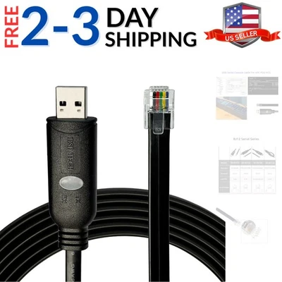 USB to RJ12 Serial Cable 6P4C for APC PDU Data Transfer Compatible - Image 1 of 4