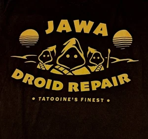 Star Wars Jawa Droid Repair Official Licensed Men’s Medium Black Graphic T-Shirt - Foto 1 di 5