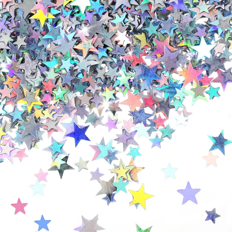 6000 PIEZAS Confeti Estrella Brillo con Diamante, 60g/2 Onzas 6mm Navidad Plata  Foto 1 de 4