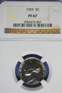 1955 NGC 5C PF67 JEFFERSON NICKEL #B50830 - Picture 1 of 2
