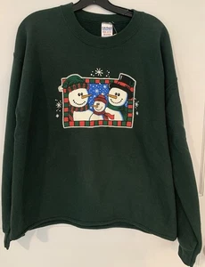 Gildan Sweatshirt Size L Snow Family  Multicolor Long Sleeve - Picture 1 of 5