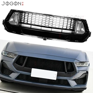 Glossy Black Grille For Ford Mustang GT S650 2024 2025+ Front Grille W/Light Bar - Picture 1 of 12