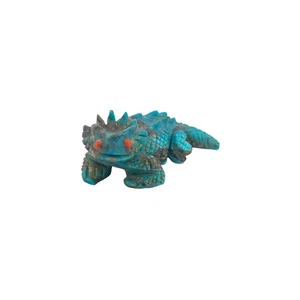 Zuni Handmade, Fetish, Horned Toad, Turquoise, Zuni Hand Carved, 2 1/2" - Picture 1 of 4