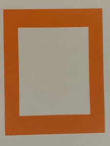 Orange 11x14 Mat for 8x10 Photo – White Core 45° Bevel Cut, Ready for Framing - Picture 1 of 2