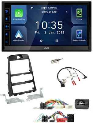 JVC DAB Bluetooth Lenkrad USB 2DIN Autoradio für Hyundai Genesis 2010-2013 schwa - Bild 1 von 4