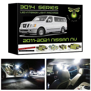 13x White LED interior lights package kit for 2012-2021 Nissan NV 3014 Series