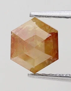 Diamond Hexagon Natural Diamond 1 TCW Red Yellow Mix Color Rosecut Fancy Diamond - Picture 1 of 17