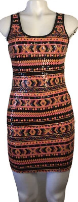 Mini Vestido BODY CENTRAL Juniors Multicolor Lentejuelas Bodycon Talla M Foto 1 de 4