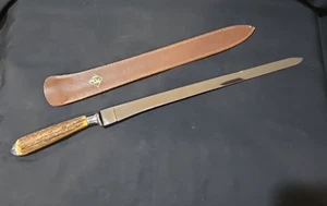 Hoffritz New York langes 16" Schneidemesser Hirschgeweihgriff 11,5" Klingenscheide - Bild 1 von 19