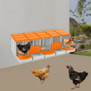 Cassetta Nidificazione Pollo 5 Scomparti, Scatola Posa Nido Pollo con Collezione Uova - Foto 1 di 18