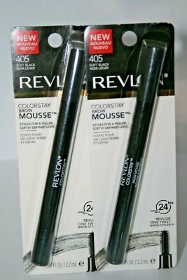 Lot of 2 Revlon Colorstay Brow TINTED Mousse 24HR   405 SOFT BLACK - Image 1 of 2