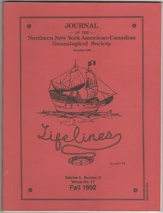 Journal of Northern New York American-Canadian Genealogical Society Fall 1992 - Foto 1 di 1