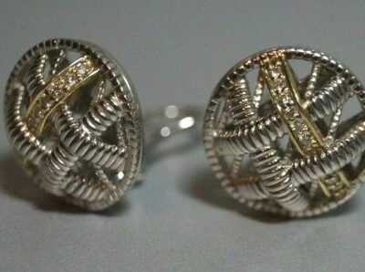 *Retirado y RARO* Pendientes Judith Ripka Oro 18k, Diamantes y Plata de Ley  Foto 1 de 4