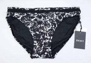 DKNY Swirl Printed Mesh-Trimmed Bikini Brief Swim Bottom Size XS - NEW - Picture 1 of 4