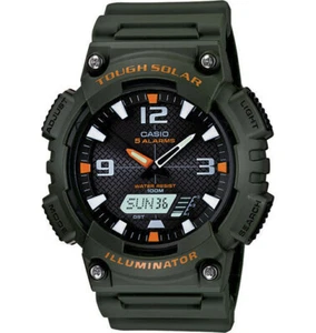 Casio - AQS810W-3AVCF - Men's  Solar Watch with Green Band - Picture 1 of 1