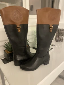 Franco Sarto Women's Clarity Black Leather Boots Sz. 6.5- NEW IN BOX RARE FIND ! - Picture 1 of 5