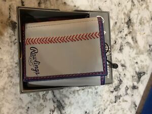 rawlings grey leather trifold wallet 