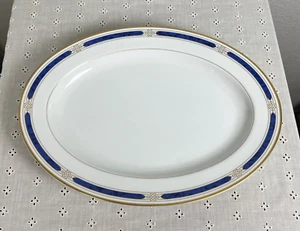 Gorham Regalia Court Lapis Platter 14 3/8" x 10 3/4" EUC Ivory with Blue - Picture 1 of 6