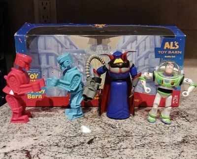 Juego de batalla Toy Story 2 1999 Al's Toy Barn Buzz Rock'em Sock'em Robots ZURG Foto 1 de 4