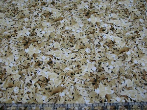 Tela de algodón de 3 yardas - Telas QT hojas labrables marrón crudo crema - Imagen 1 de 1