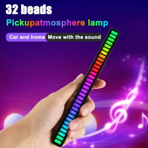 Wireless Sound Activated RGB Light Bar Rechargeable Pickup Music Rhythm Light - Picture 1 of 13