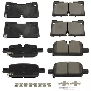 Front Rear Ceramic Disc Brake Pads Kit For GMC Sierra 1500 Chevrolet Silverado - Picture 1 of 6
