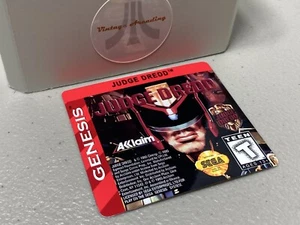 Judge Dredd (Sega Genesis) Replacement Label - Picture 1 of 1