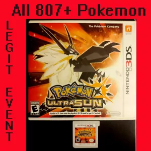 Pokemon Ultra Sun geladen mit allen 807 + 100+ legitimen Ereignissen Pokémon freigeschalteter Arceus - Bild 1 von 1