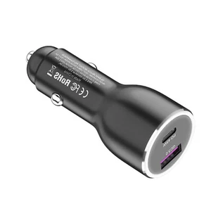 2 Port 25W-45W Type-C PD Fast Charging USB QC3.0 Car Charger 12/24V Adapter - Zdjęcie 1 z 10
