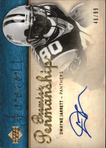 2007 Upper Deck Premier Penmanship Autographs Gold #PPDJ Dwayne Jarrett /99