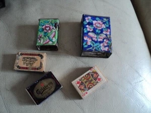 Job Lot Antique Chinese Cloisonné Enamel Matchbox Cover Holder With Winston etc - Picture 1 of 21