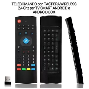 Telecomando Tastiera Wireless Air Mouse MX3 Per Android Smart TV Box Nero - Foto 1 di 4