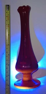 Vintage Fenton Ruby Red Cadmium Glass Small Flower Vase - Picture 1 of 4