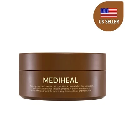 [Mediheal] Parche amplio para ojos de colágeno retinol 60 hojas parche para ojos, vendedor de EE. UU., REGALO Foto 1 de 4